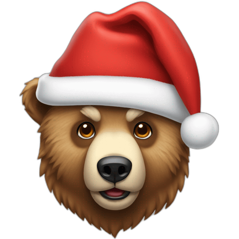 Bear with santa hat emoji