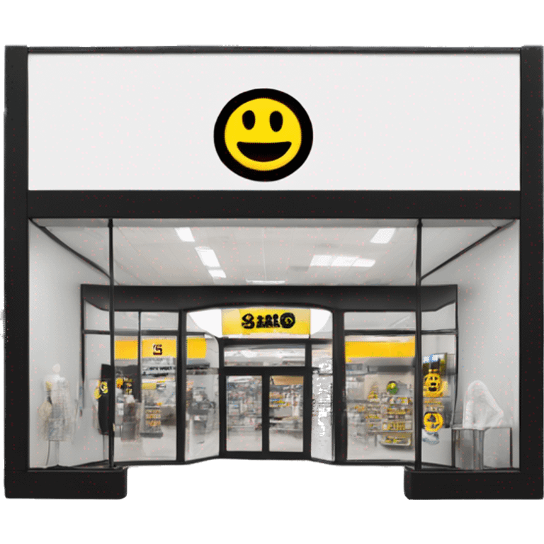 “Exterior of a Winners store with a sleek, modern facade, bold black and white ‘Winners’ sign above the entrance, large glass windows displaying stylish merchandise, and clean sliding glass doors, capturing the look of an upscale discount retail store.” emoji