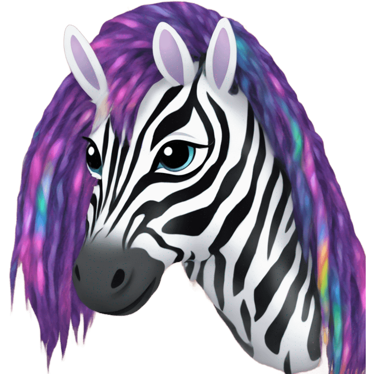 Lisa frank glitter zebra with Long hair emoji