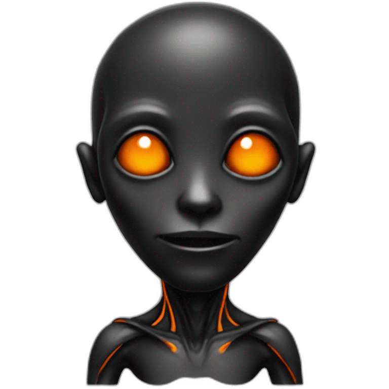 alien black with orange details emoji