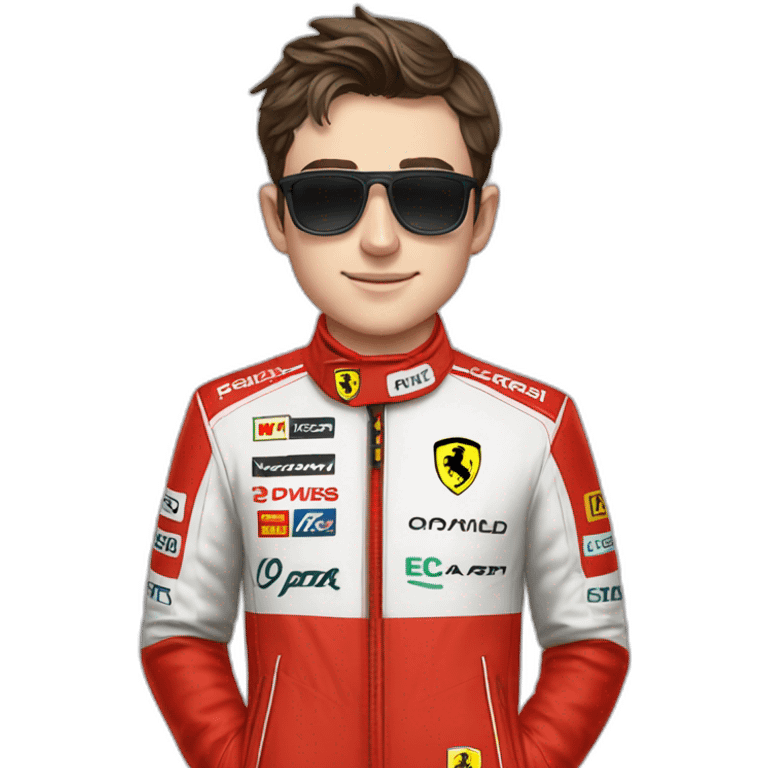 Charles Leclerc with Clothes of Ferrari emoji