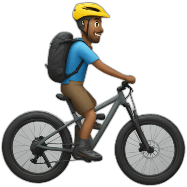 Man riding a mountain bike emoji