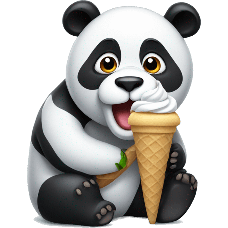 Panda eating ice cream emoji