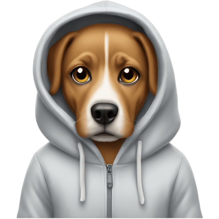 Dog wearing a hoodie emoji