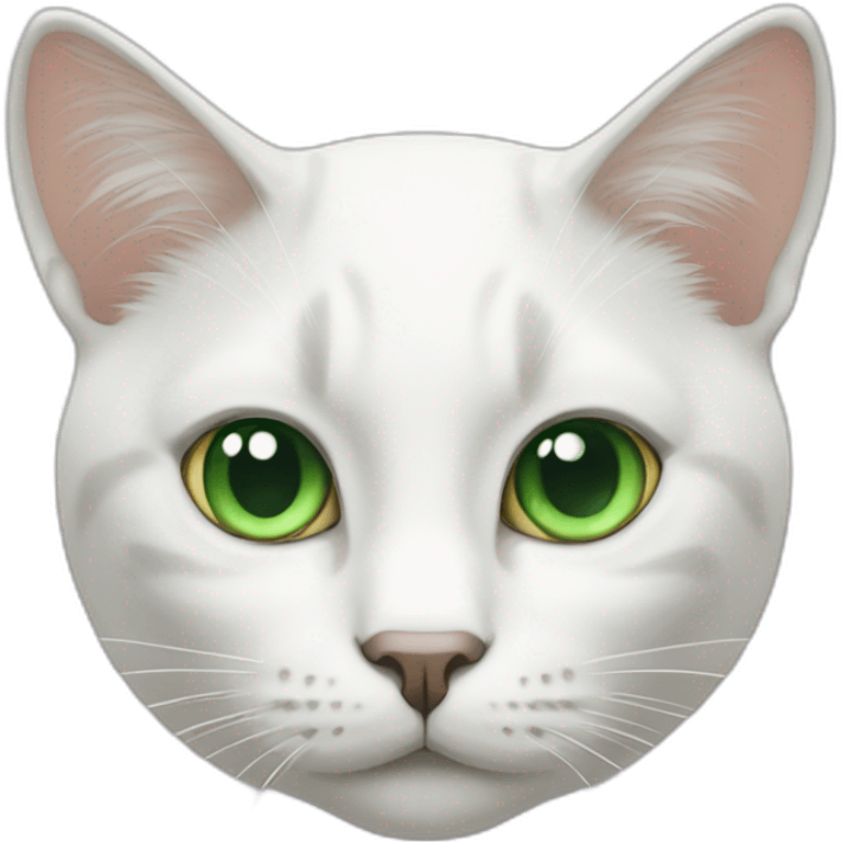 cat white with green eyes emoji