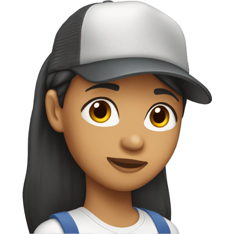 Filipino girl with a mullet in a trucker hat  emoji