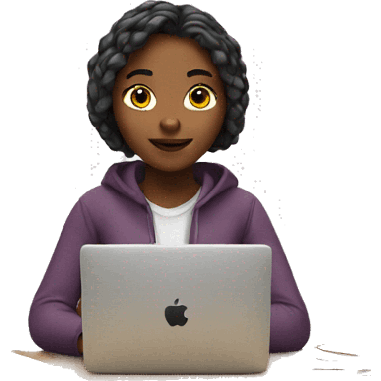 Apple emoji girl studying emoji