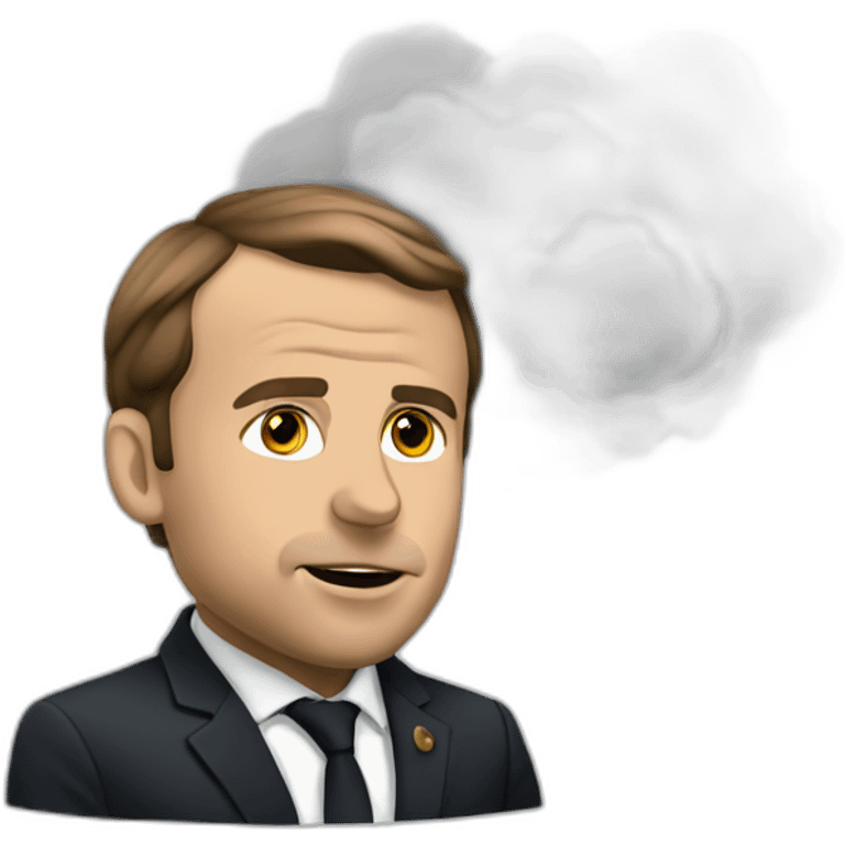 macron with smoke emoji