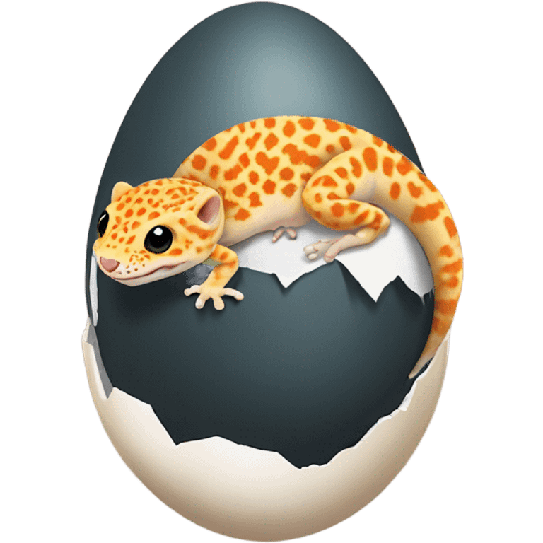 Orange leopard gecko emerges from egg emoji