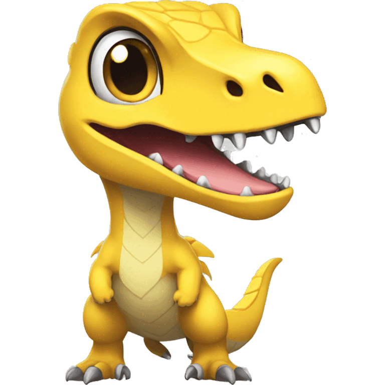 cute yellow velociraptor pokemon emoji