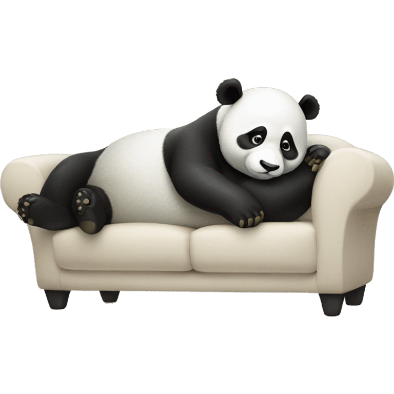 Lazy Panda lying on sofa emoji