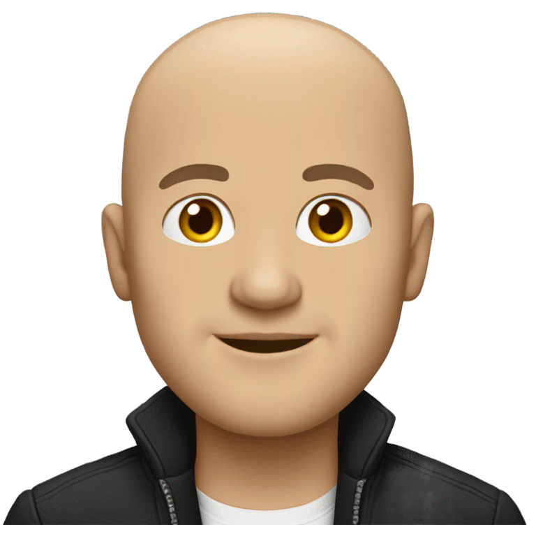 bald male in black jacket emoji