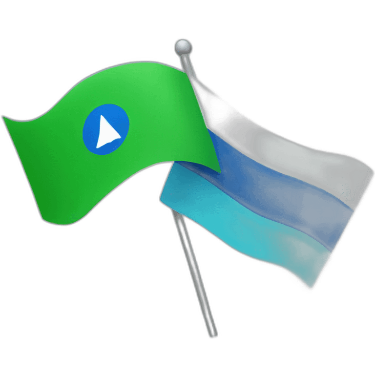 A flag with top green and bottom blue emoji