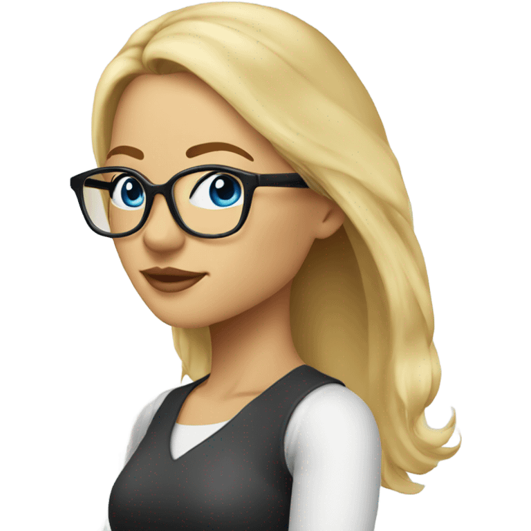 Real pretty blonde woman, blue eyes, wearing glasses - SIDE PROFILE  emoji