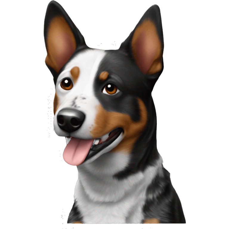 Australian cattle dog black and white emoji