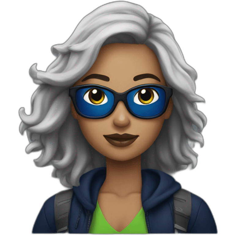 Seahawks fans mujer pelo negro corto emoji