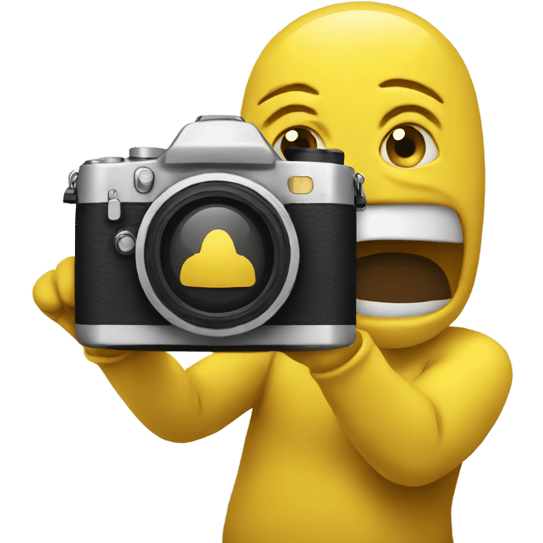 Yellow emoji taking photo emoji