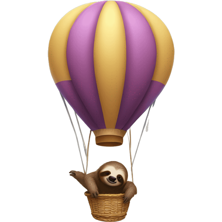 Sloth in hot air balloon emoji