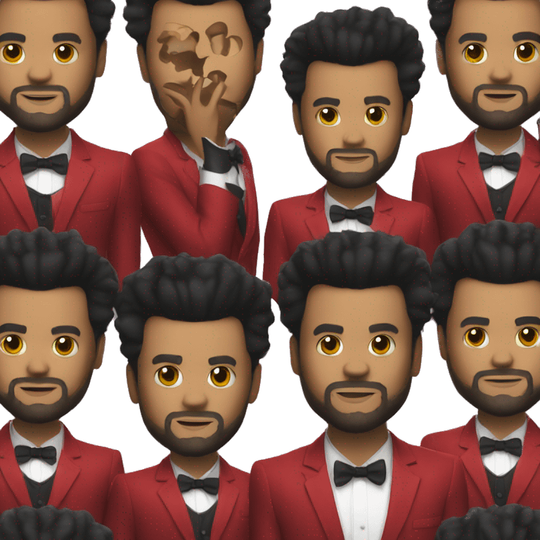 the weeknd in his red suit emoji