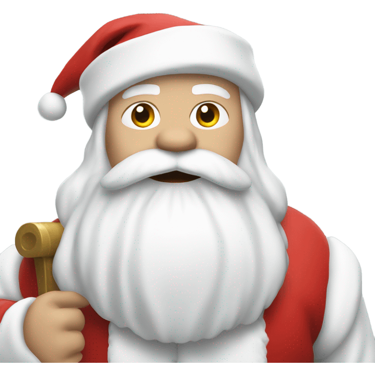 White santa with a weight in hand emoji