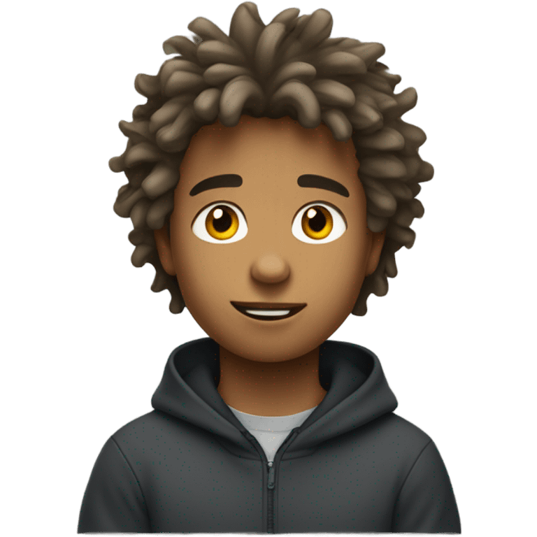 Boy with messy hair and a Nike tech emoji