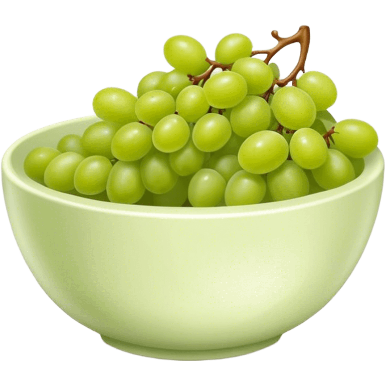 Crunchy green grapes in a bowl emoji