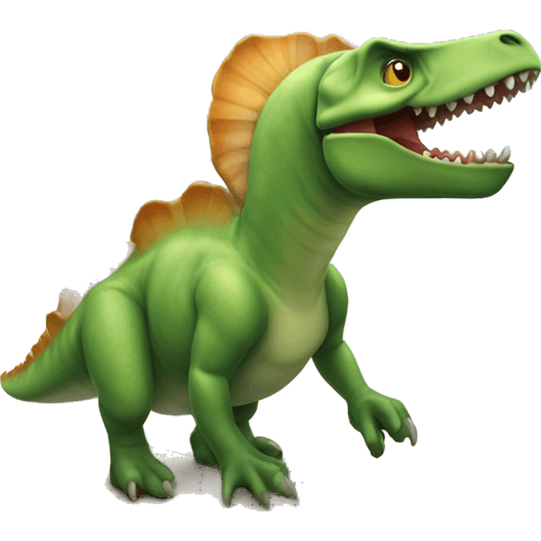 dinosauro su tavola da surf emoji