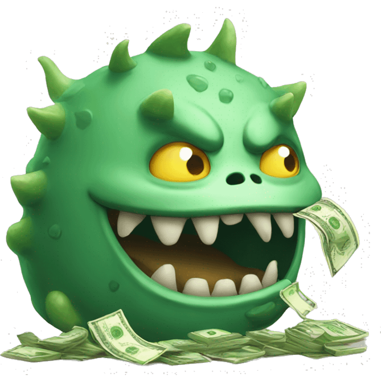 monster eating money emoji