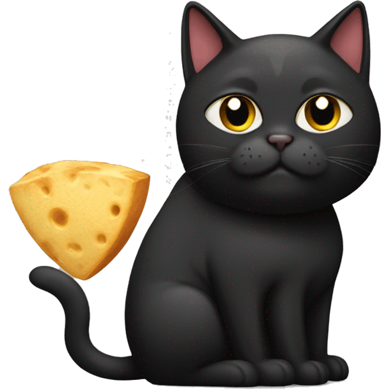 Black fat cat with one ey escarabajo emoji