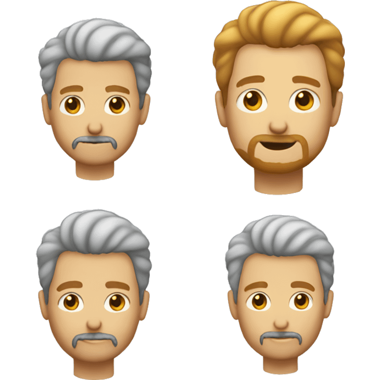 Blonde/gray haired man with ginger goatee emoji