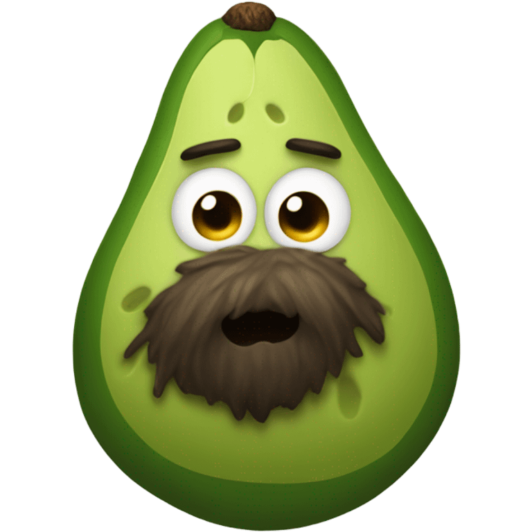 Rotten avocado with a beard emoji