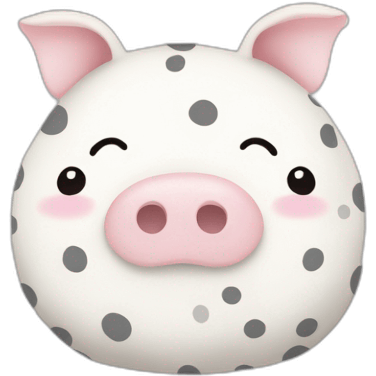 squishmallow white pig gray polka dots emoji