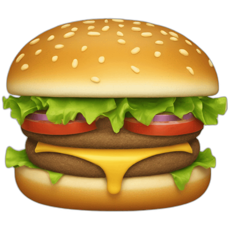 Un hamburger qui rigole emoji