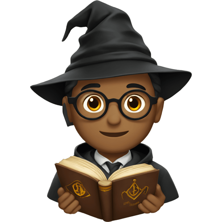 harry potter with book emoji