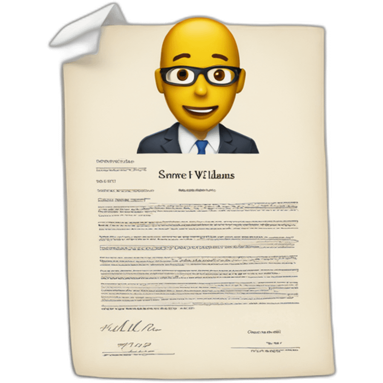 Pharell Williams shows an employment contract emoji