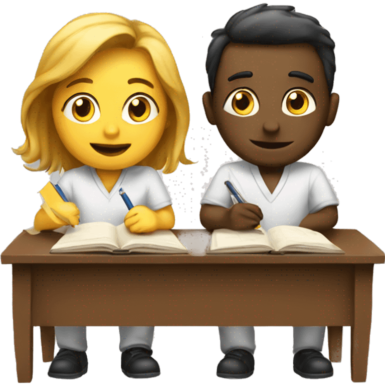 2 emojis studying together emoji