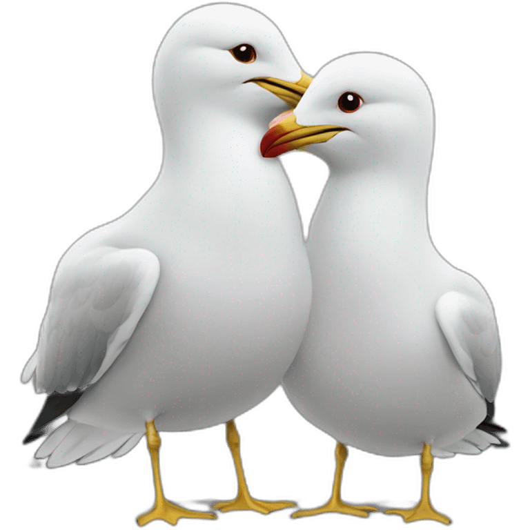 Two seagull love emoji