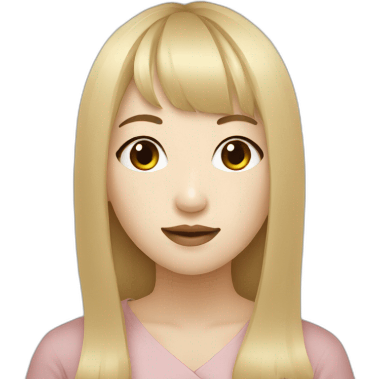 blonde korean girl with brunette with bangs thai girl emoji