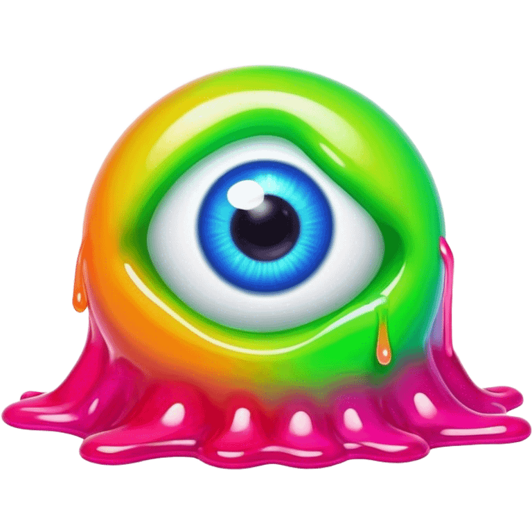 gummy neon melting eyeball emoji