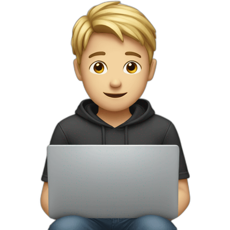 Boy and laptop emoji