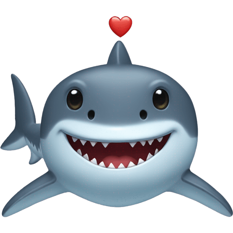 shark with a heart hat emoji