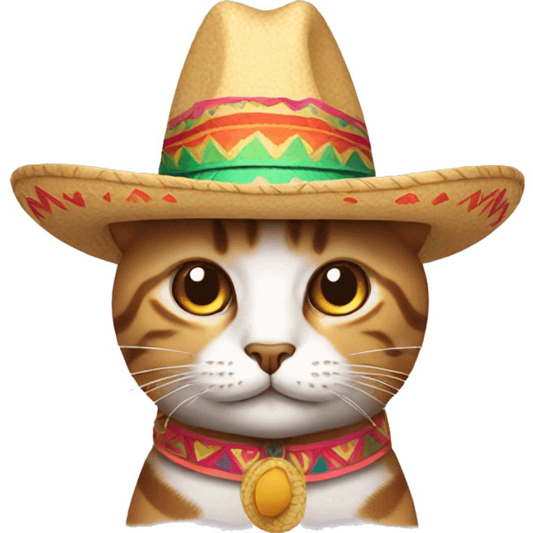 CAT WITH Mexican sombrero emoji