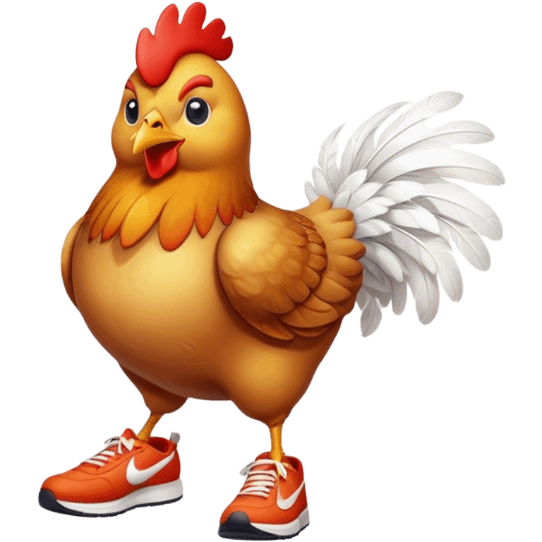 Chicken wearing Nike shoes emoji