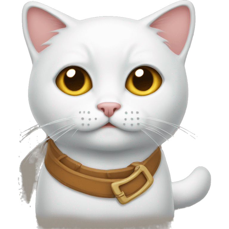 Un gato blanco con pajarita emoji