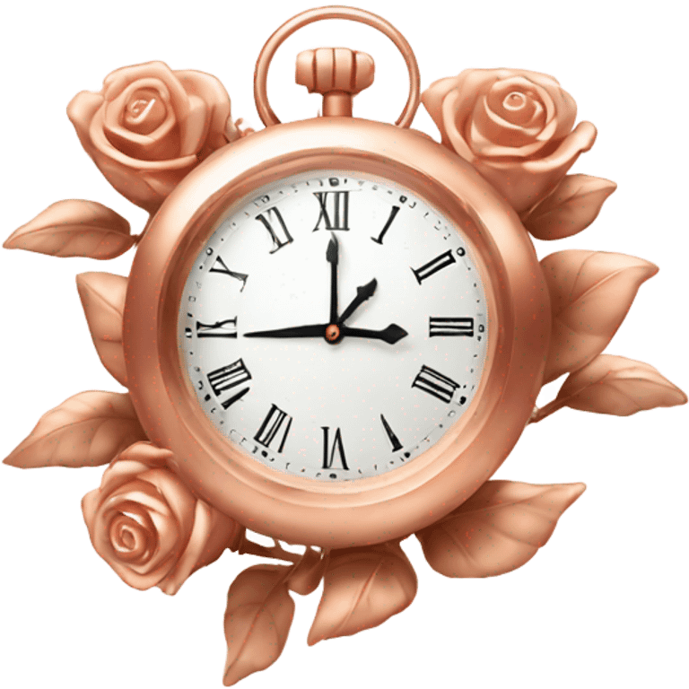 Rose gold new year clock  emoji