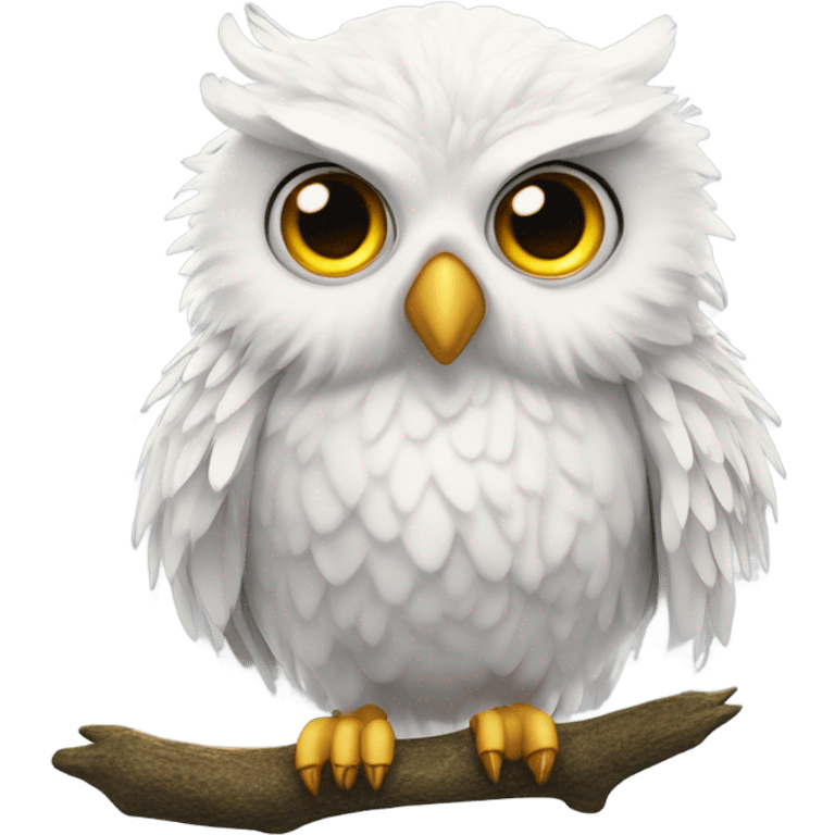 realistic white owl hedwig emoji