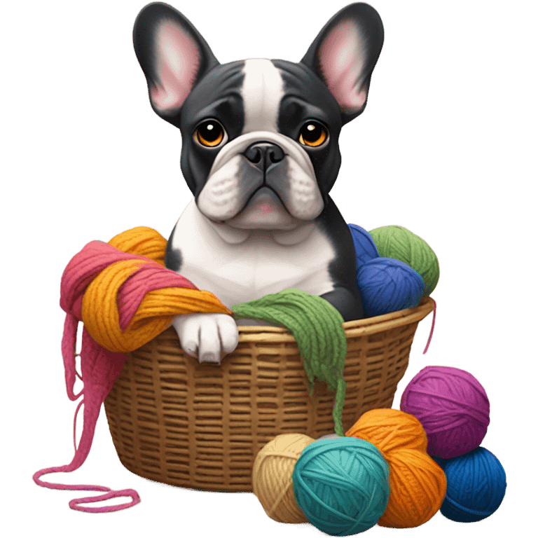 French bulldog knitting  emoji