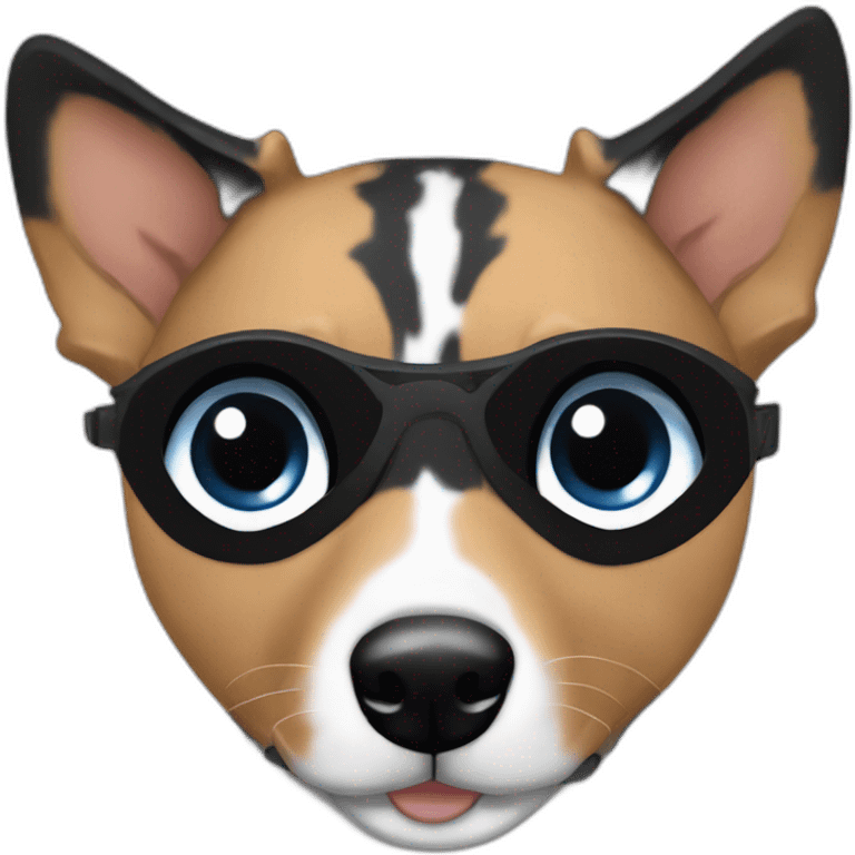 blue heeler with black pirate eye emoji