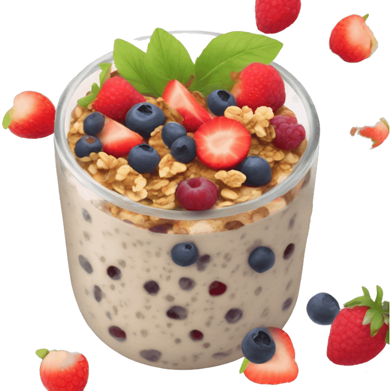 Chia pudding with fruit and granola  emoji