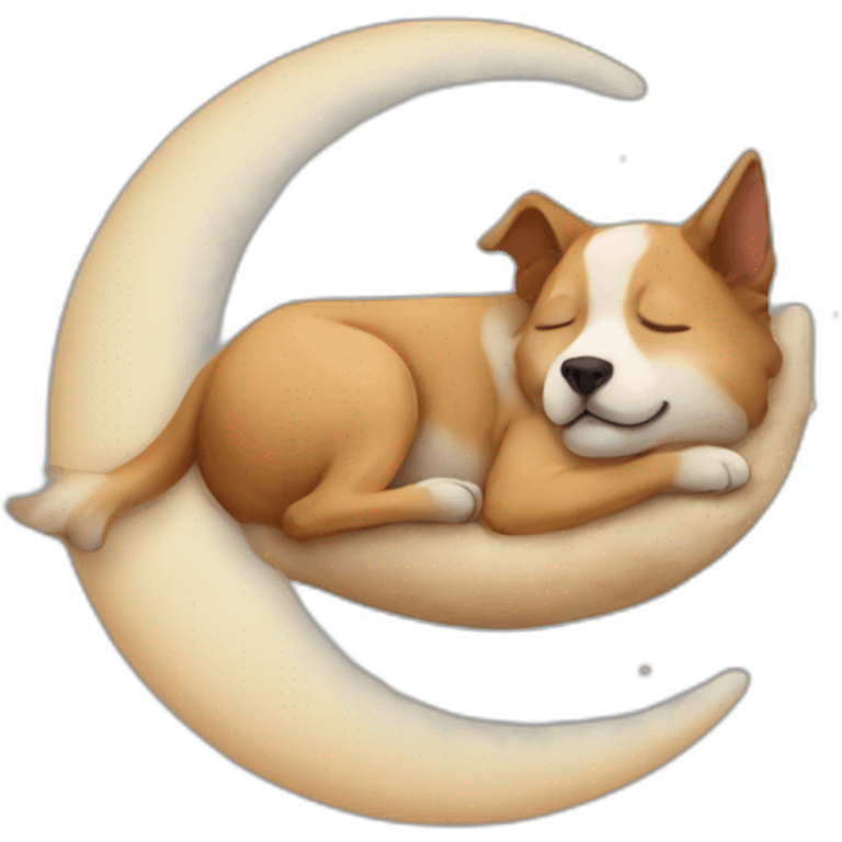 dog sleeping on moon emoji